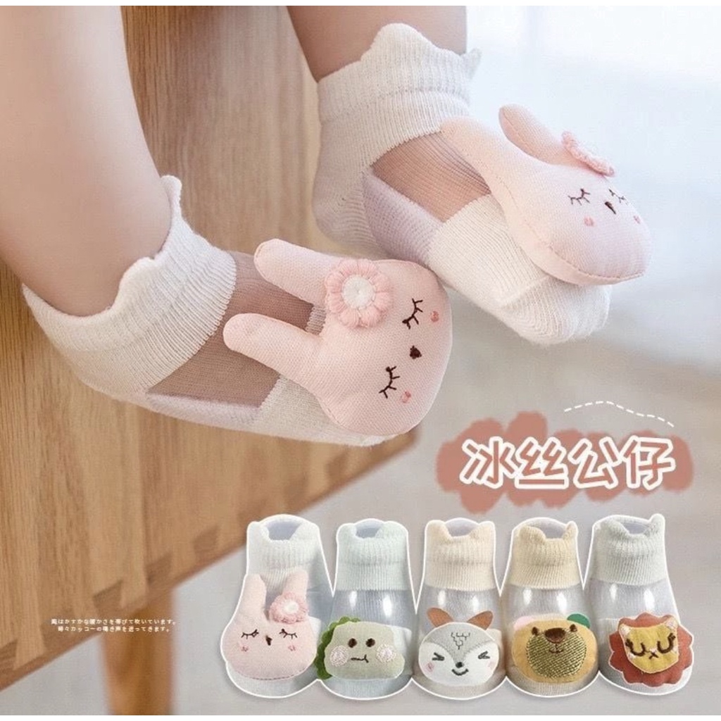 kaos kaki anak unisex kaos kaki boneka 3d  transparant 0-2 tahun kaos kaki import korea balita bayi