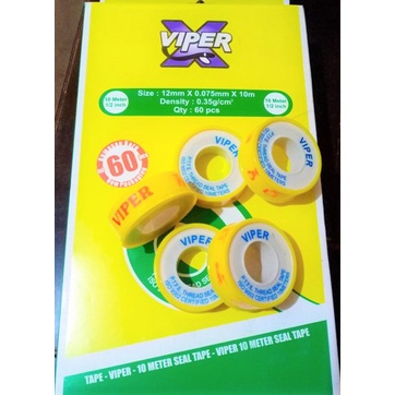 Seal Tape Isi 10 Meter / PTFE SEAL TAPE pipa 1/2 12mm siltip seltip sealtape kran air viper seal tape viper seal tape KIG SEAL TAPE ONDA grosir pelapis kran bocor