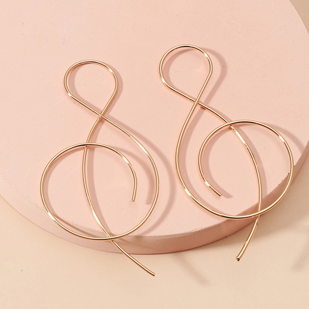 Hu Hu Hu Hu Hu Alat Bantu Pasang Kacamata♡ 1 Pasang Anting Hoop Bentuk Note Musik Anti Jatuh Untuk Wanita
