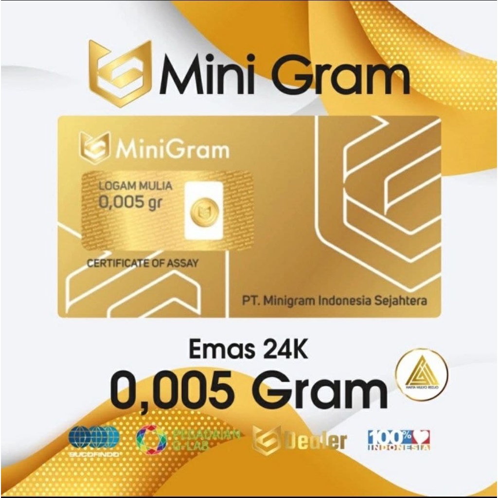 MINIGRAM 0,005 Gram Logam Mulia Emas 24 Karat / MERCHANDISE MINI GOLD Gift Hadiah Souvenir