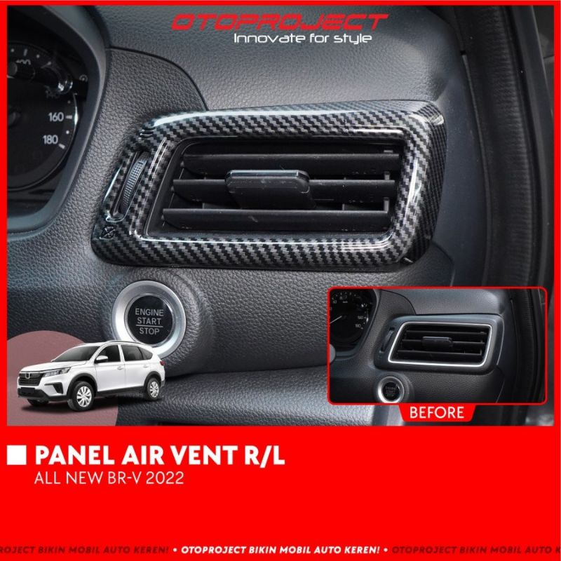 panel Ac kiri kanan Honda BRV 2022 carbon &amp; Wood (kayu) panel Air Vent otoproject