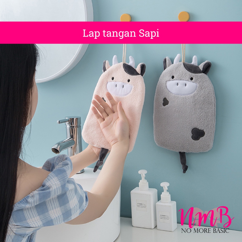 Lap Tangan Gantung Karakter Sapi / Handuk Tangan Gantung Karakter Sapi / Handuk Anak / Hand Towel