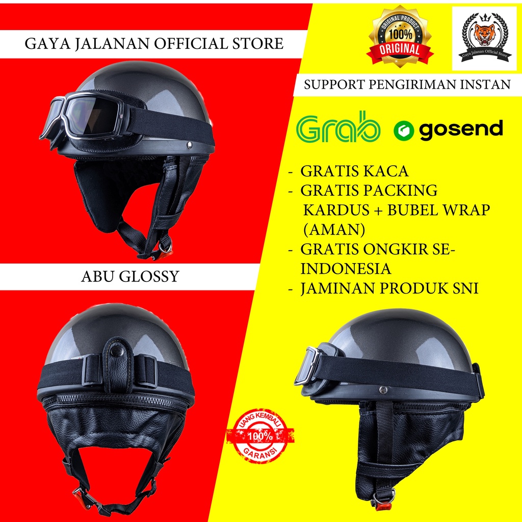 Helm Retro Klasik Helem Harley Vintage Pespa Vespa Choper Chopper Chips Chip Pria Cowo Cowok Wanita 