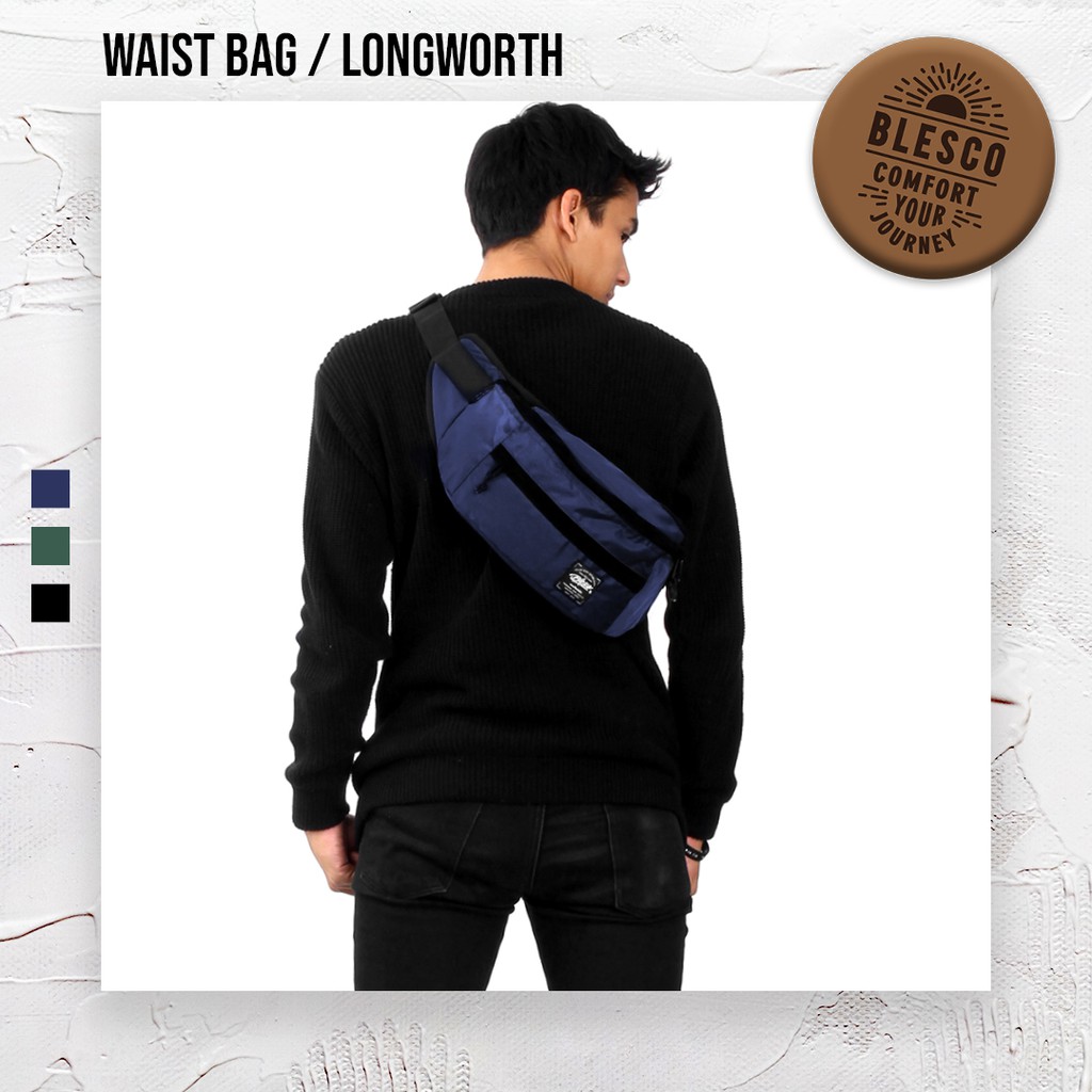 Tas Bahu Pria Keren Trendi casual - Blesco Longworth Navy