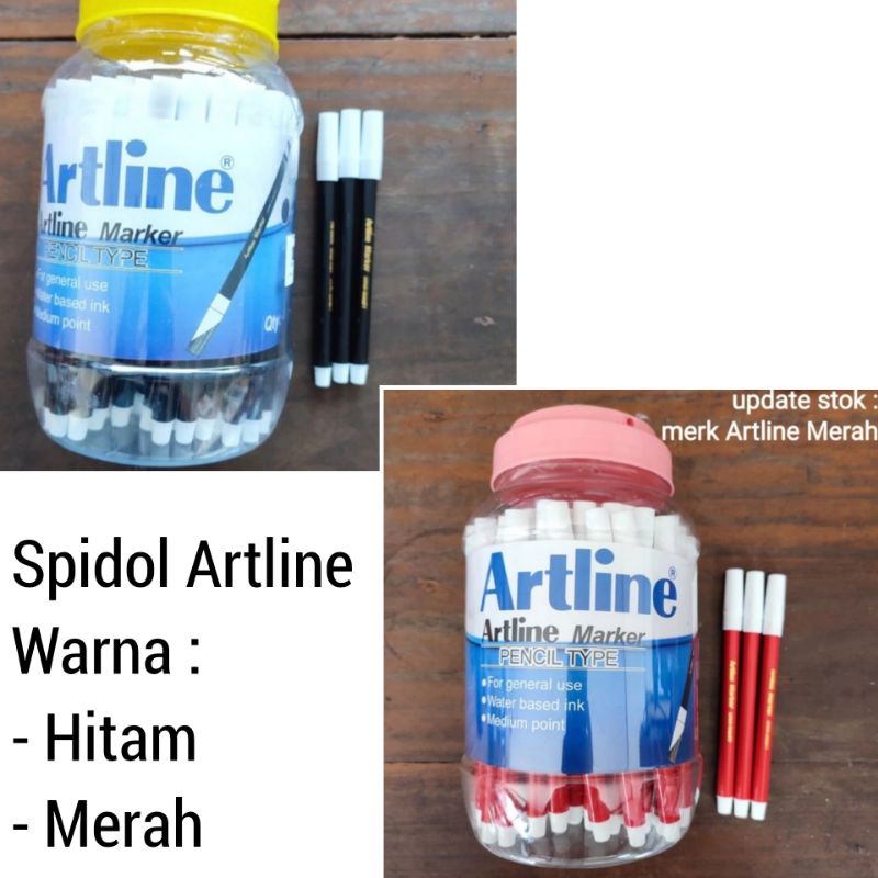 

Spidol Sepidol Artline Marker Kecil warna Hitam Merah