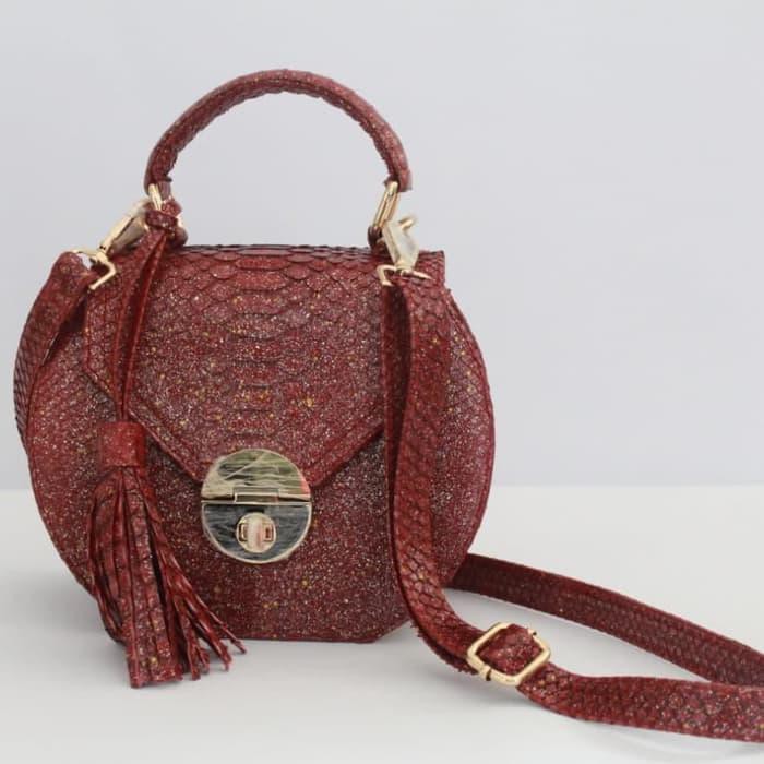 AA LEATHER ORI Tas Kulit Ular Moon Bag