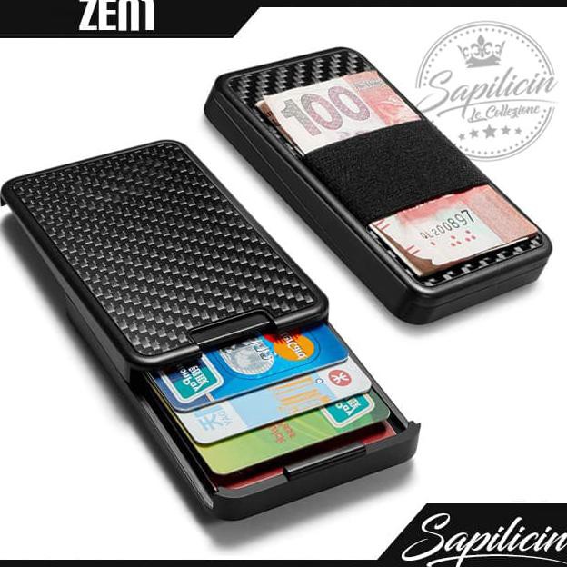 -SIAP KIRIM- ZENLET WALLET DOMPET KARTU SIMPLE CARD CASE ZEN1 - HITAM