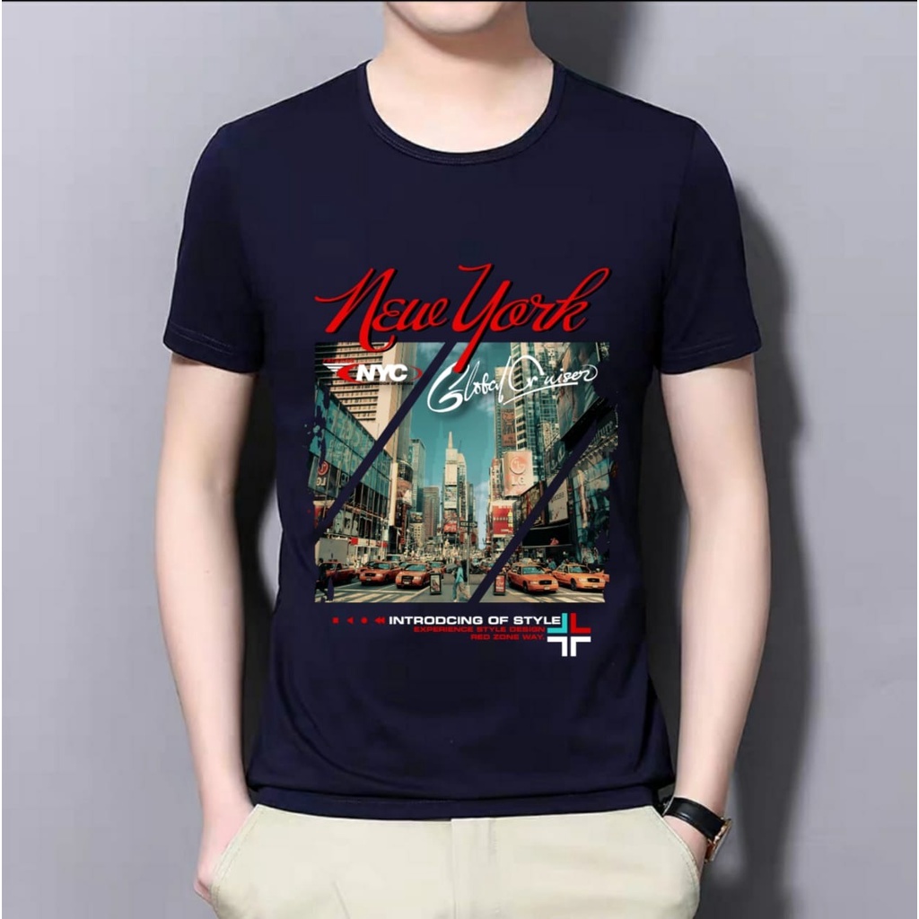 MUKZHOP / COD / Kaos OBLONG NEWYORK / kaos cowok / kaos santai / baju keren