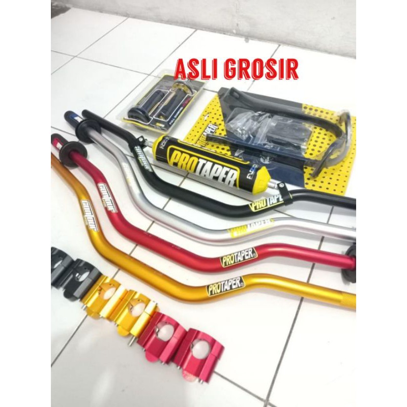 stang fatbar protaper sepaket sesuai foto handgrip handguard busa stang raiser