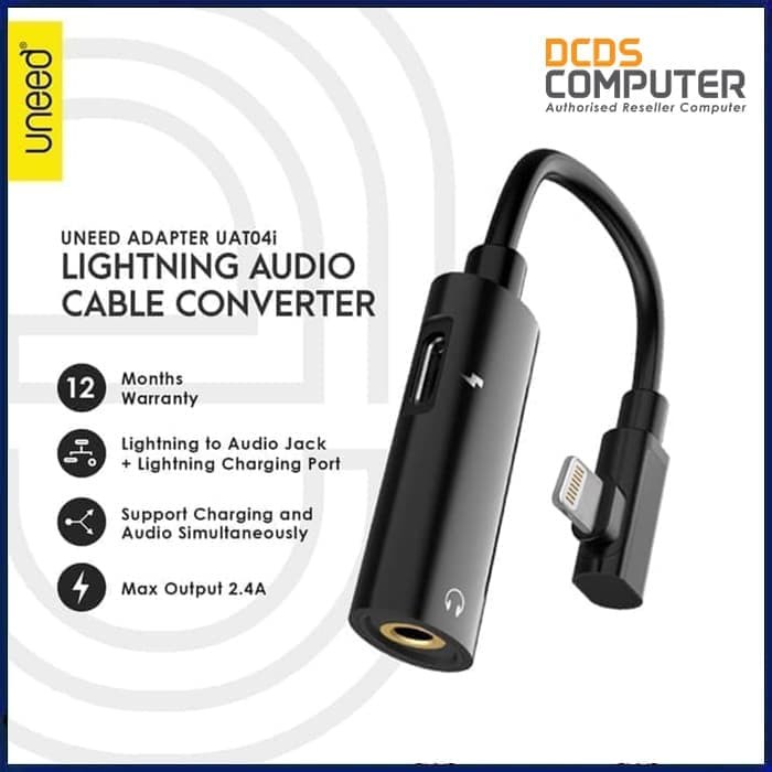 JOM0200 UNEED Kabel Converter Lightning to Audio Jack + Female Adapter