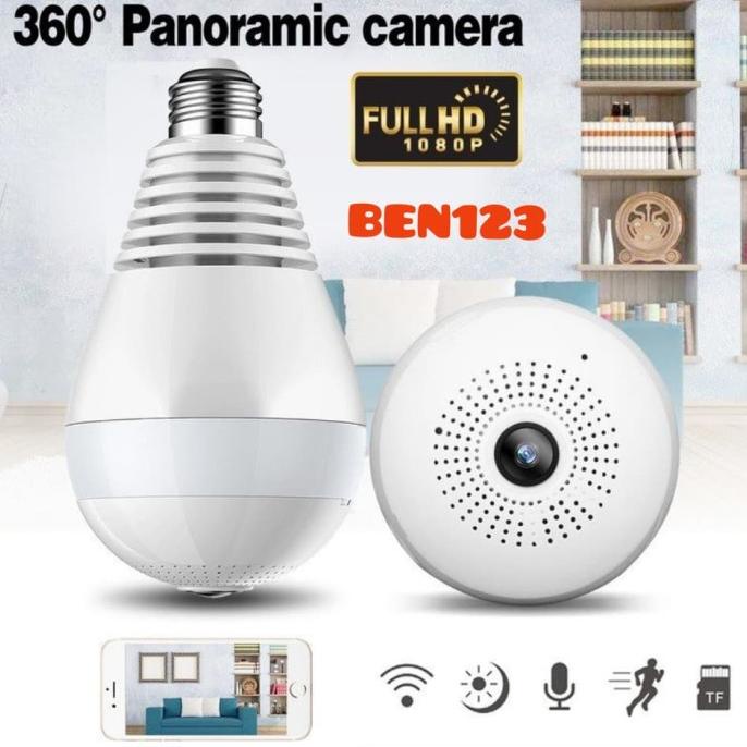 Camera CCTV WiFi bohlam panoramic 360' bulb lamp V380 IP Kamera