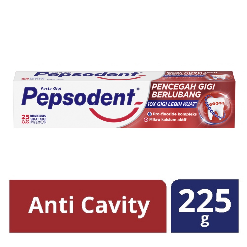Pepsodent Pencegah Gigi Berlubang Toothpaste Pasta Gigi White 225G