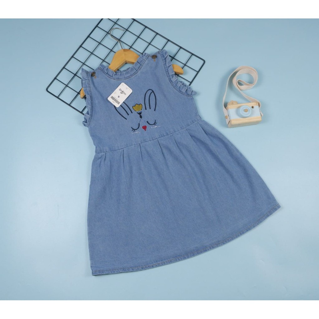 DRESS BUNNY DRESS JEANS ANAK 1-5th Dress Anak Jeans DRESS JEANS BUNNY/ DRESS ANAK BORDIR KELINCI