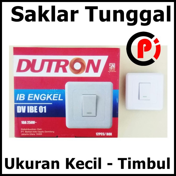 Dutron Saklar Tunggal Engkel Kecil Model Timbul Type DTP 6111