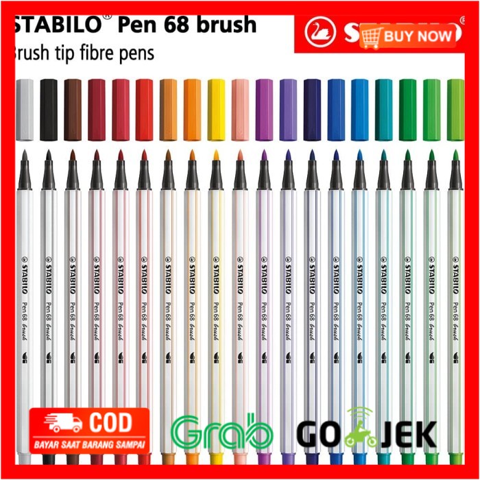 

(BISA COD) STABILO Pen 68 Brush Set 19pcs / Premium Marker Kuas Kaligrafi spidol