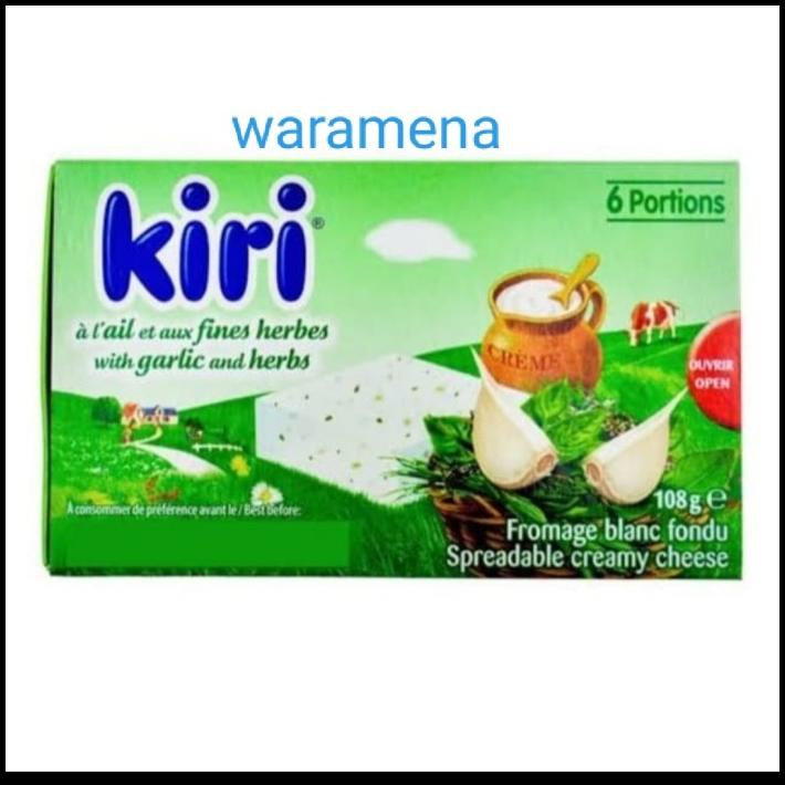 

Kiri Cream Cheese Garlic & Herb Portion 108Gr