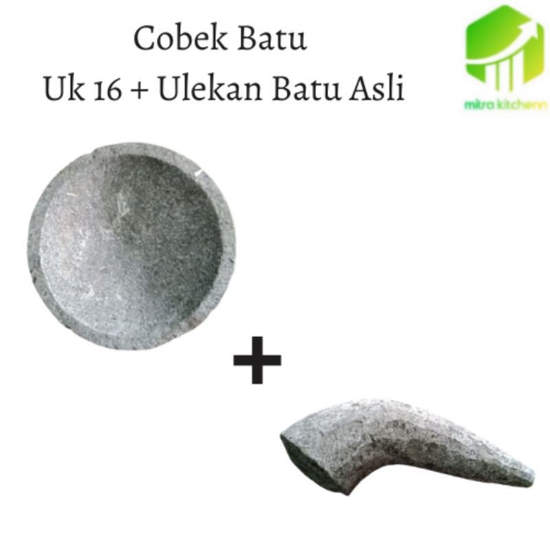 Cobek Batu Asli Cobek Batu 16cm Cobek + Ulekan Cobek Dan Ulekan