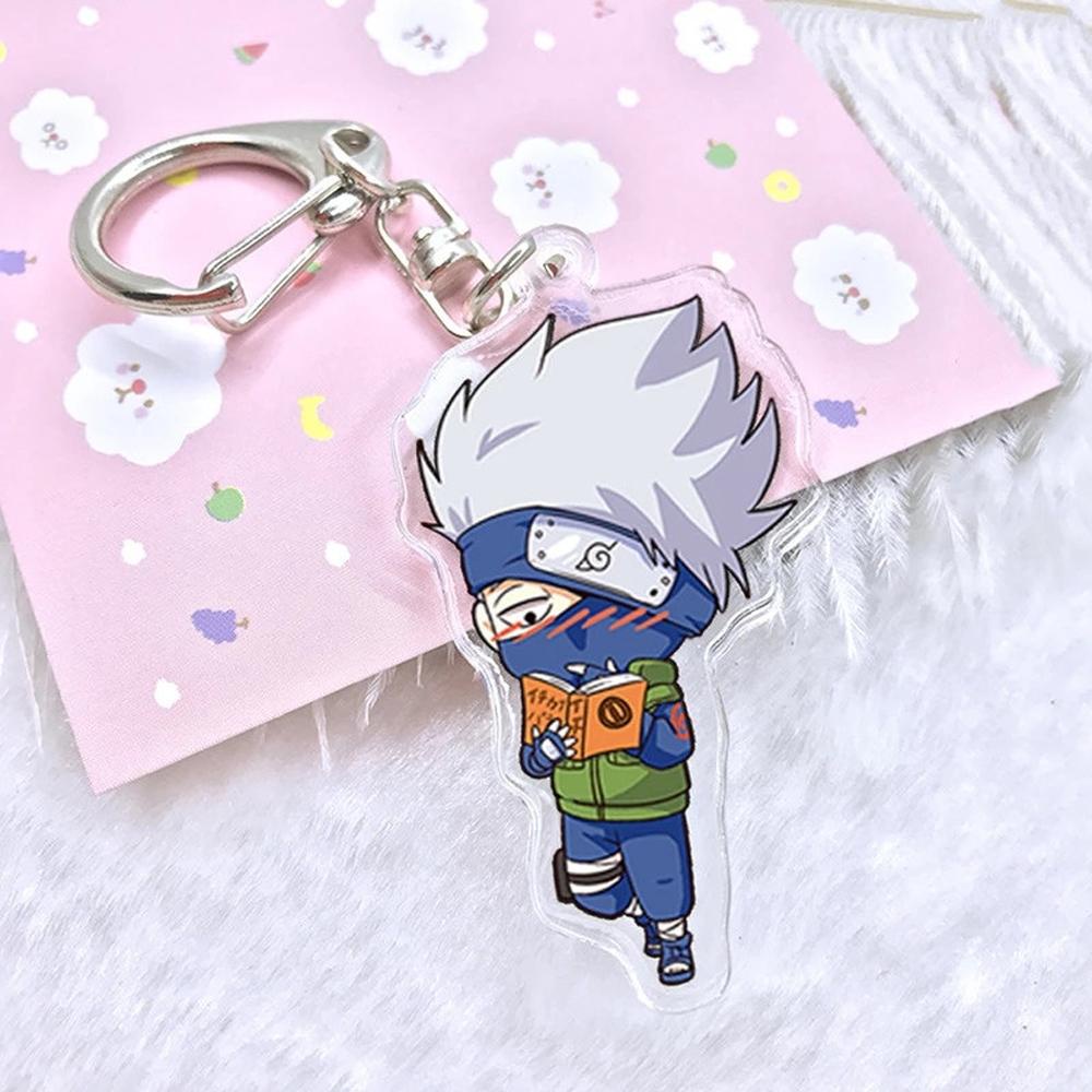 Lanfy Naruto Gantungan Kunci KeyRing Kartun Gaara Uchiha Itachi Kakashi Sasori Naruto Liontin