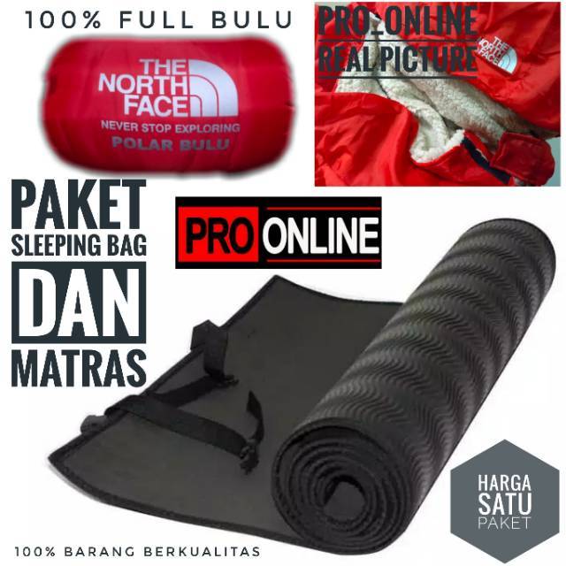 Paket Sleeping Bag Dan Matras Camping - Sleeping Bag Bulu Dan Matras Yoga - Selimut Kemping Outdoor