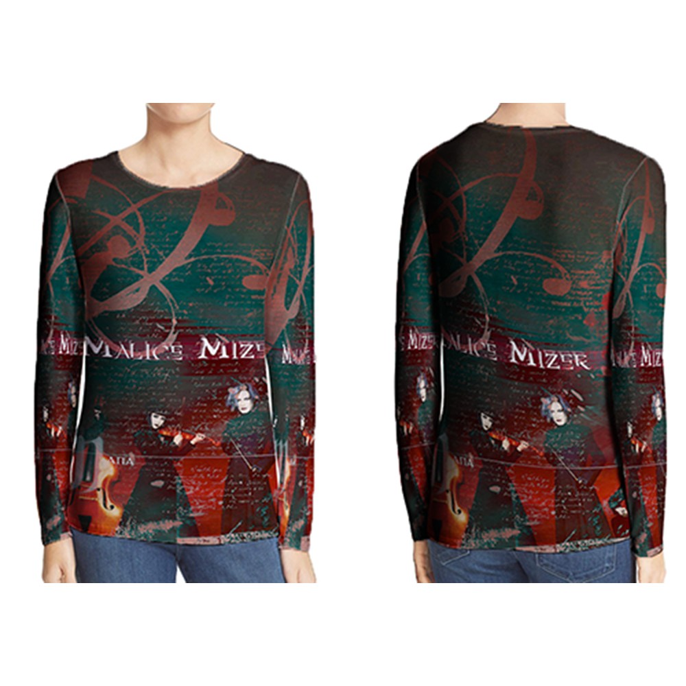 Kaos Tangan Panjang Malice Mizer Band Fullprint T-Shirt Unisex Bahan Polyester Jersey