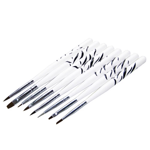 8pcs brush nailart nail art kuas melukis kutek gel 1 set brush liner gel polish