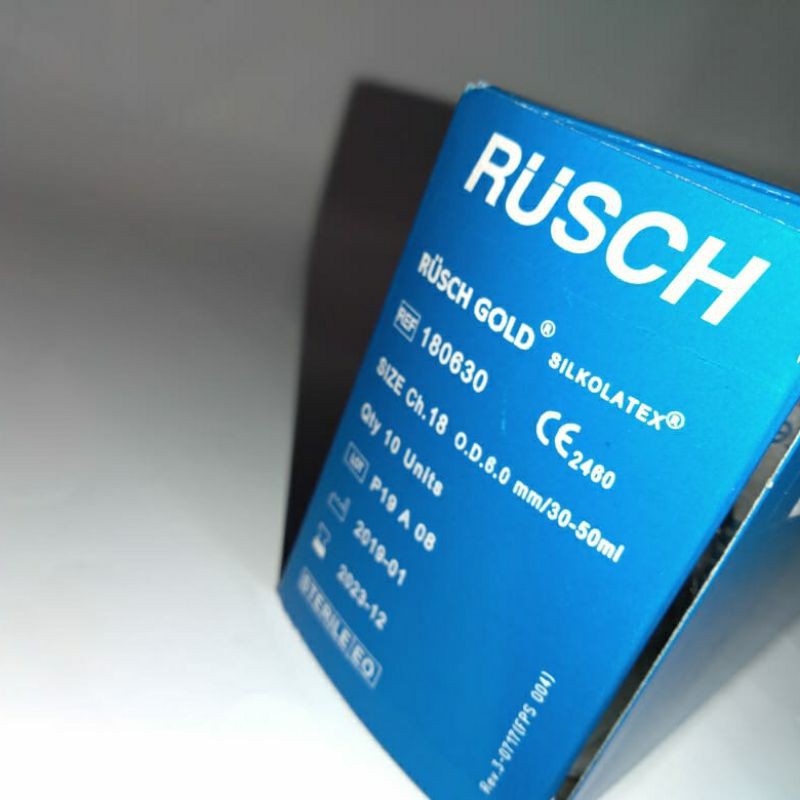 SELANG URIN 2WAY SIZE 18 GOLD | RUSCH | SELANG KATETER SILIKON LATEX