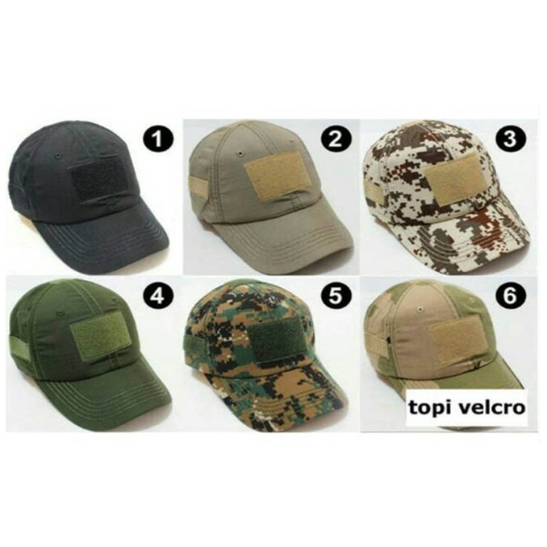 Topi Army Tactical / Topi Velcro / Topi Lapangan / Topi Militer / Topi Outdoor ORIGINAL
