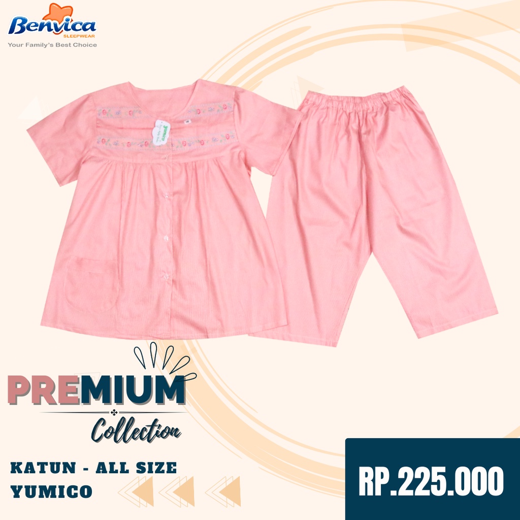 BAJU TIDUR SETELAN CELANA 3/4 KATUN PREMIUM YUMICO