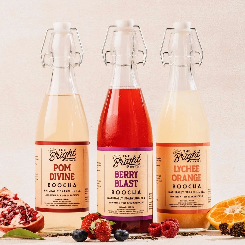 

Kombucha Mix Bundle 500 ML - 3 Botol - Sparkling Tea Drink - Teh Fermentasi - Delima / Mix Berry / Lychee Orange