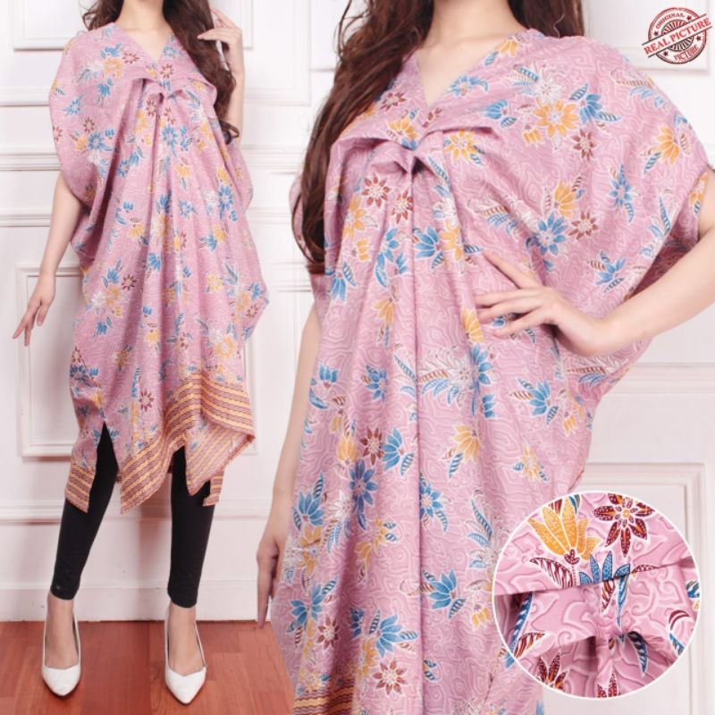 PREMIUM - Kaftan Batik Motif Bunga - Tunik Kaptan Murah