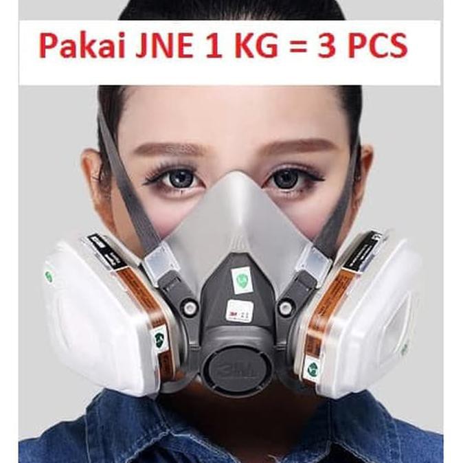 3M Masker Gas Respirator Masker Cat Masker Lab - 6200 3M Dafa.Olshop