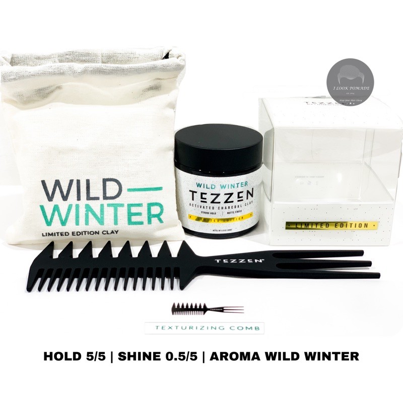 TEZZEN POMADE WILD WINTER CLAY LIMITED EDITION ACTIVATED CHARCOAL FREE SISIR POUCH DLL