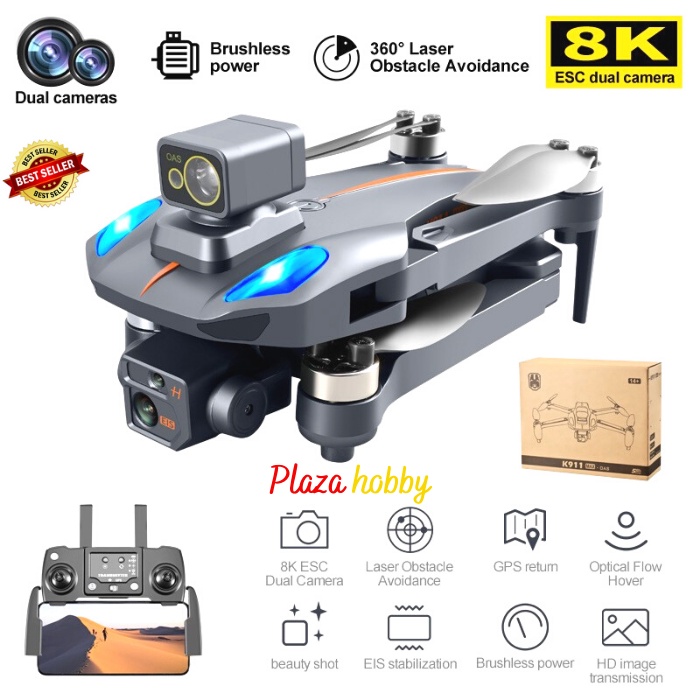 drone GPS brushless K911 max camera wifi FPV 8K sensor anti tabrak 1km