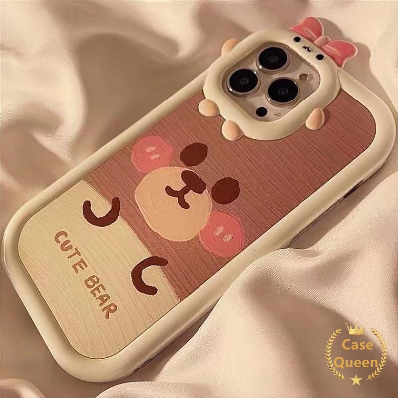 Bow-knot Little Monster Beruang Lucu Case Oppo A17 A7 A5s A12 A95 A76 A96 A16K A52 A16 A74 A55 A57 2022 A15 A57 2022 A53 A17K A3s A12E A54 A31 A5 A9 A16s A15s A36 Reno8 7 5 Gamis 5F 4F