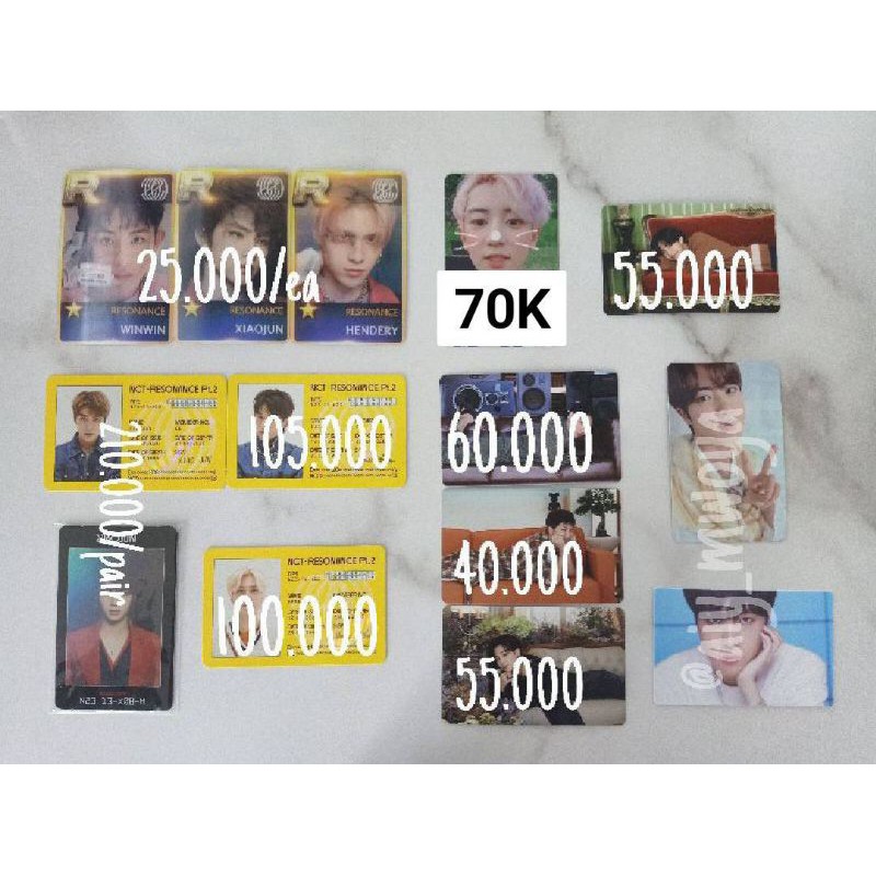 WTS ID CARD HENDERY, XIAOJUN, AC CARD XIAOJUN YB KUN NCT 2020