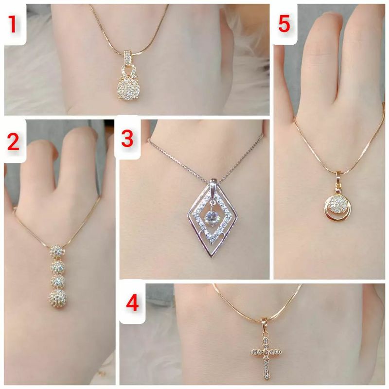 La Vienne - kalung titanium wanita- 5 Variasi Geby