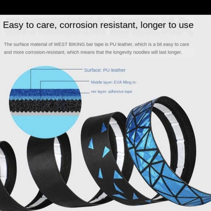 Bartape Stang Sepeda West biking Bandage sweat absorb metal gradion - Hitam