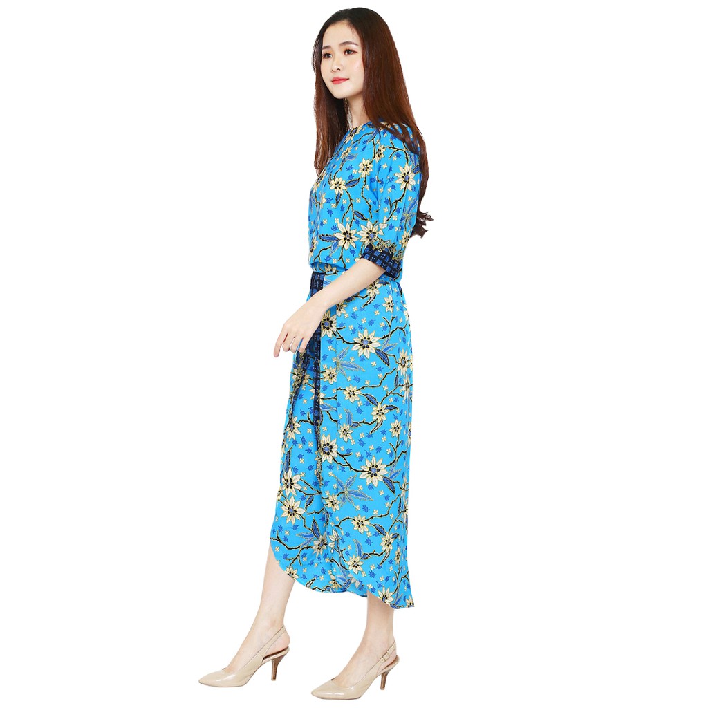 Batik Flike Store Couple Set Pria dan Wanita Blue Alysa