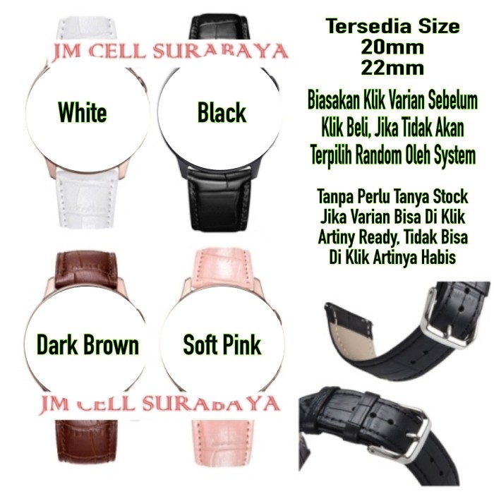 Tali Jam Tangan Strap SEIKO Lugs 20mm 22mm Quick Release - Crocodile Leather