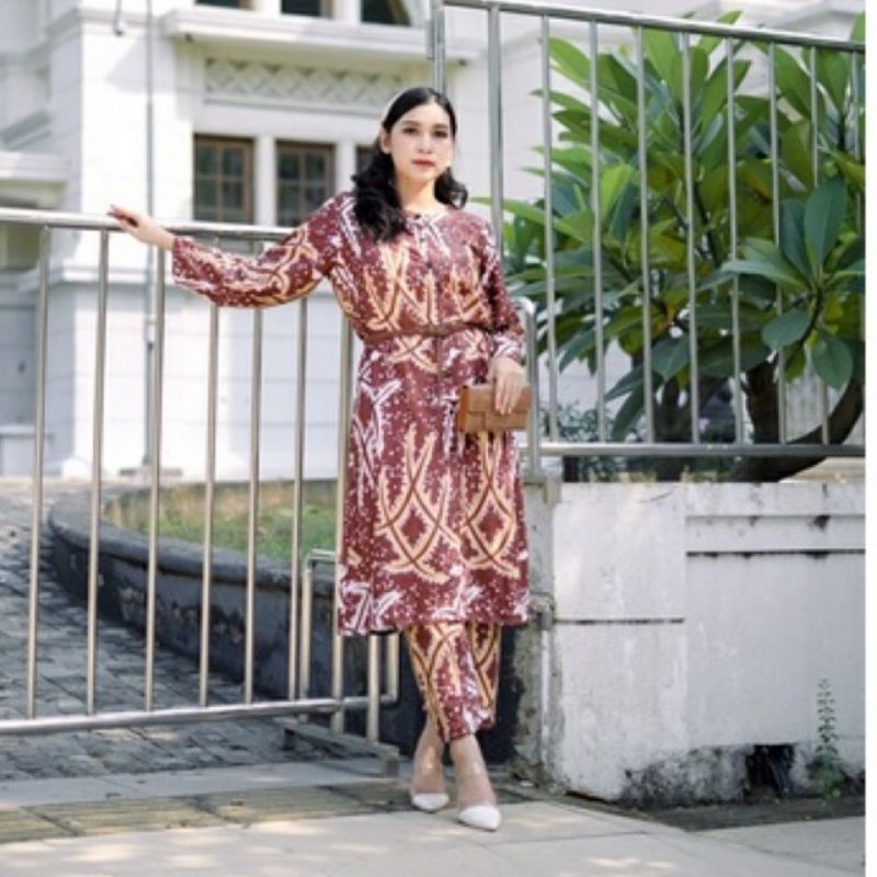 BEST SELLER One set / Setcel tunik Dinda / Setelan Celana Panjang Viral Termurah Set Tunik Termurah