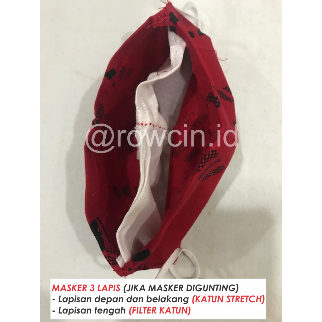 MASKER KAIN BATIK (BAHAN KATUN) 3 PLY