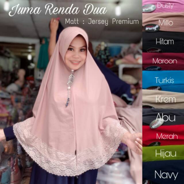 Jilbab juma renda dua