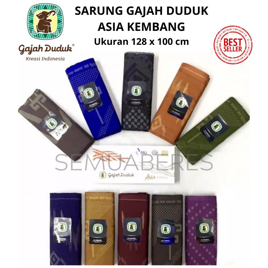 (Grosir 10pcs) Sarung Wadimor Gajah Duduk Motif - Kain Tenun Dewasa Pria Laki Cowo Sholat Solat