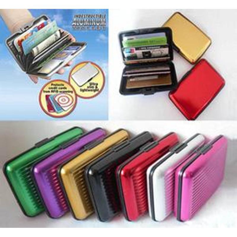 CARD GUARD HOLDER ALUMINIUM WALLET DOMPET ATM UANG KARTU KREDIT - DOMPET KARTU ALUMUNIUM