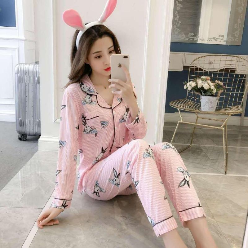 Baju tidur PP kra wanita bahan spandek import new arrival