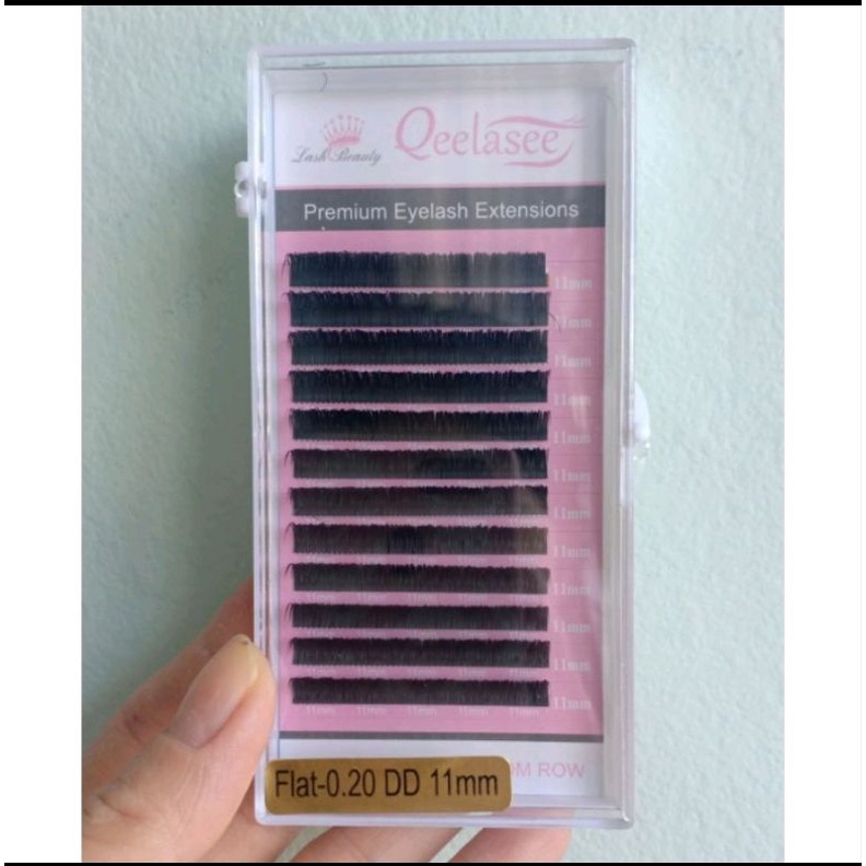 FLAT ELLIPSE QEELASEE LASH BEAUTY EYELASH EXTENSION PREMIUM EYELASH SUPER LEMBUT