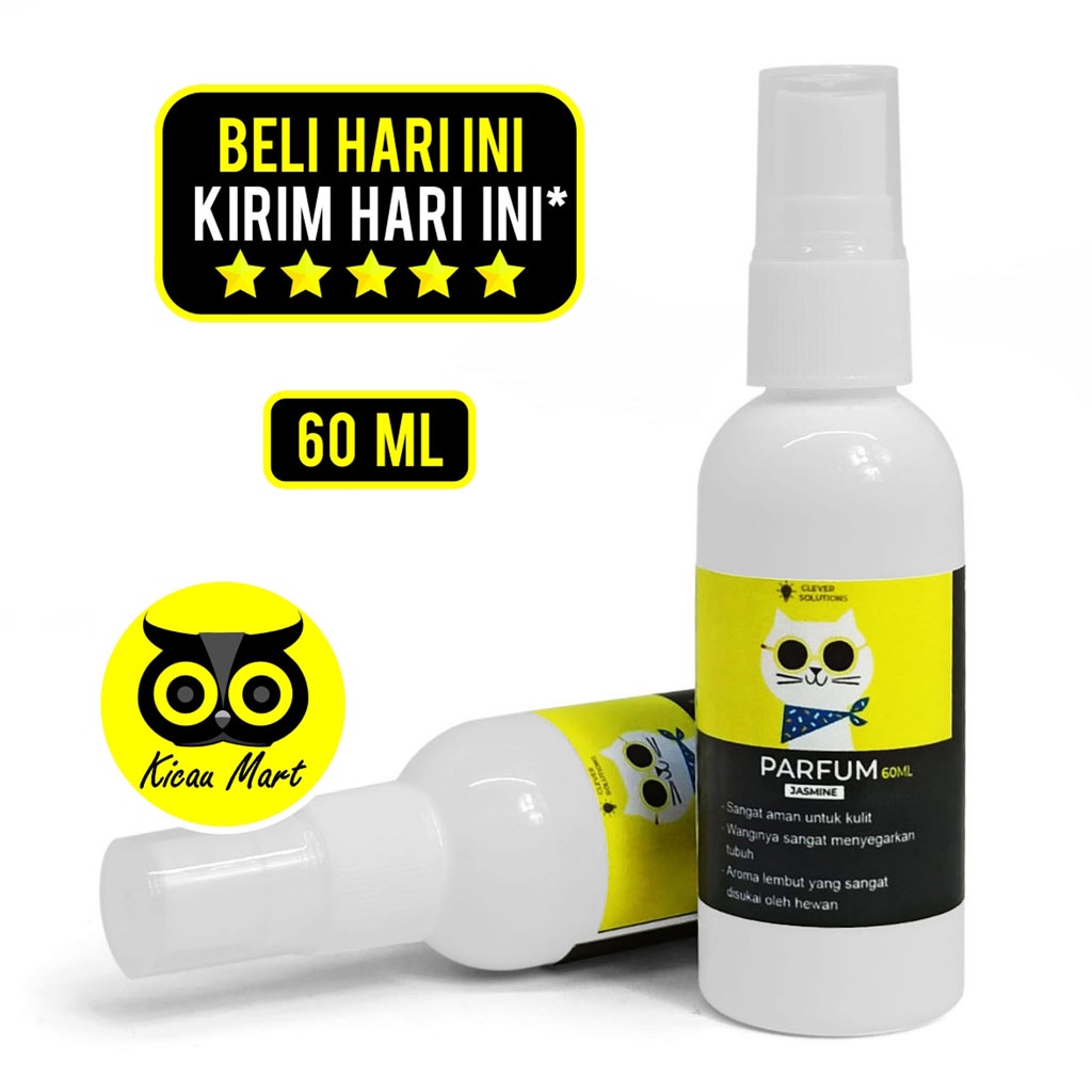 Parfum Kucing Pelembut Bulu Wangi Jasmine Bunga Melati Parfume Kucing Sugar Glider Hamster Kelinci Wangi Tahan Lama Parfum Hewan Clever Solutions 60 ml