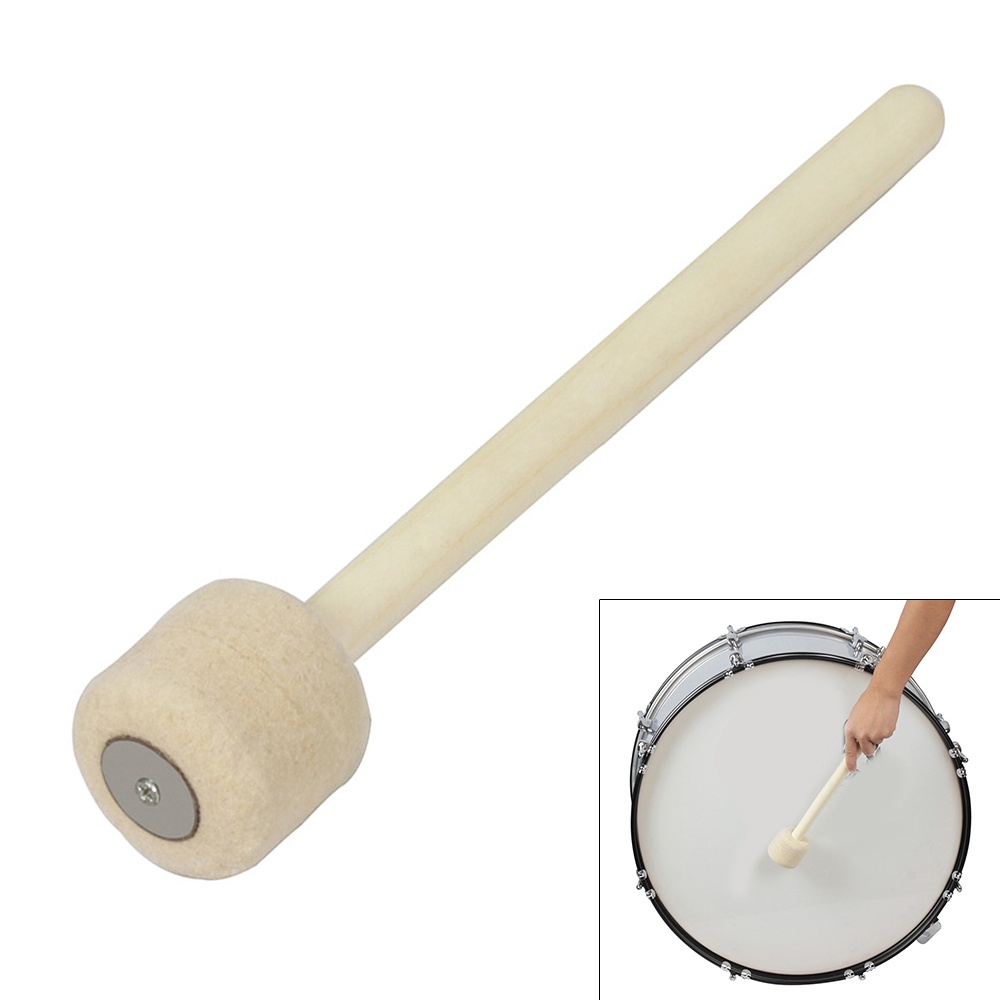 Snare Stik Drum Bass Bahan Kayu Dengan Kepala Wol Felt Tahan Lama