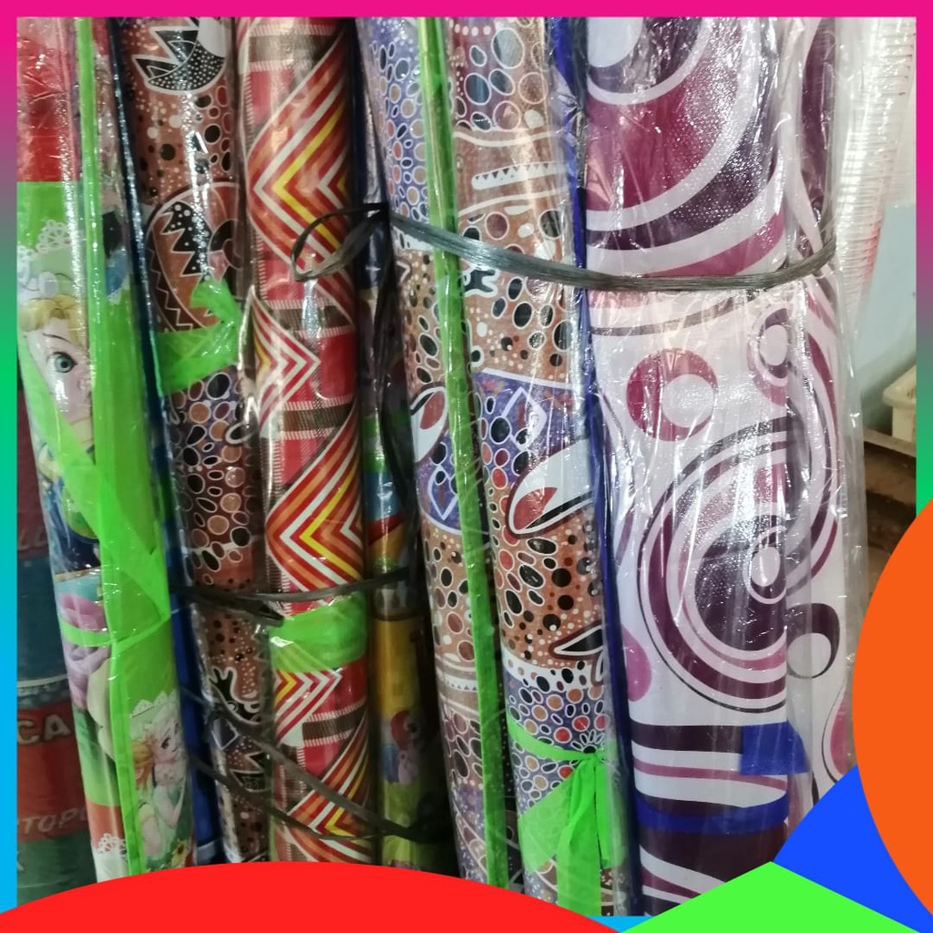 TIKAR PLASTIK SPON MOTIF KARAKTER KARTUN 120 X 130 CM KARPET TIKAR GULUNG