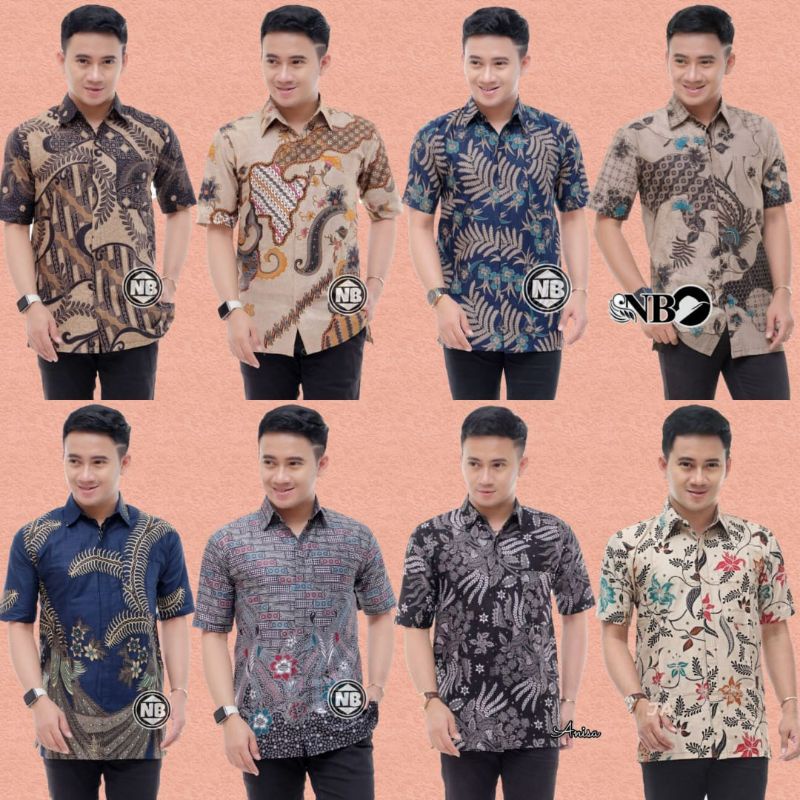 [TERBARU] Batik Pria Lengan Pendek premium BATIK BERKAH HRB026 motif KERATONAN Kode 002 size M L XL